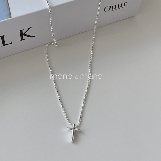 마노앤마노 미니 십자가 목걸이 레이어드 목걸이