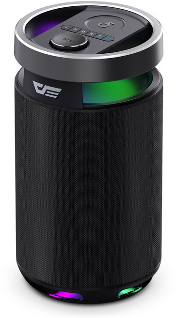 다크플래쉬 CanX 블루투스 포터블 스피커 RGB 360 서라운드 캔엑스 캠핑용 카페 매장 앰프, 블랙