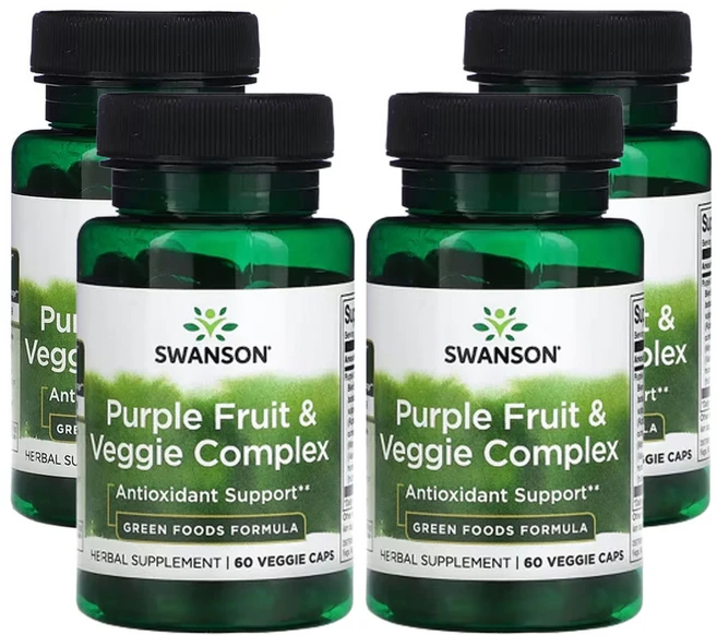 스완슨 자색 열매 및 채소 복합체 베지 캡슐, 4개, 60정 - 쿠팡