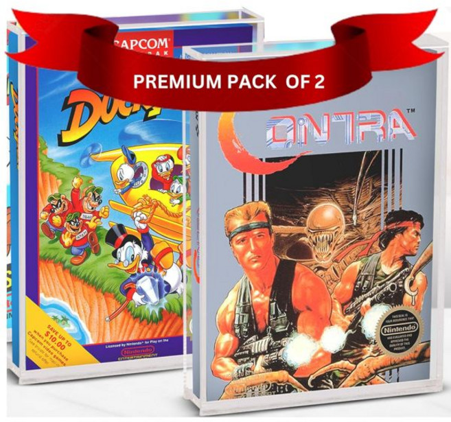 닌텐도 스위치 게임에 호환되는 에보레트로 아크릴 디스플레이 케이스 - 자외선 차단 기능이 있는 투명 게임 박스 프로텍터 레트로 스포츠 게임용 4MM 두께 보호 2팩, 1개, 3) Nintendo NES Games