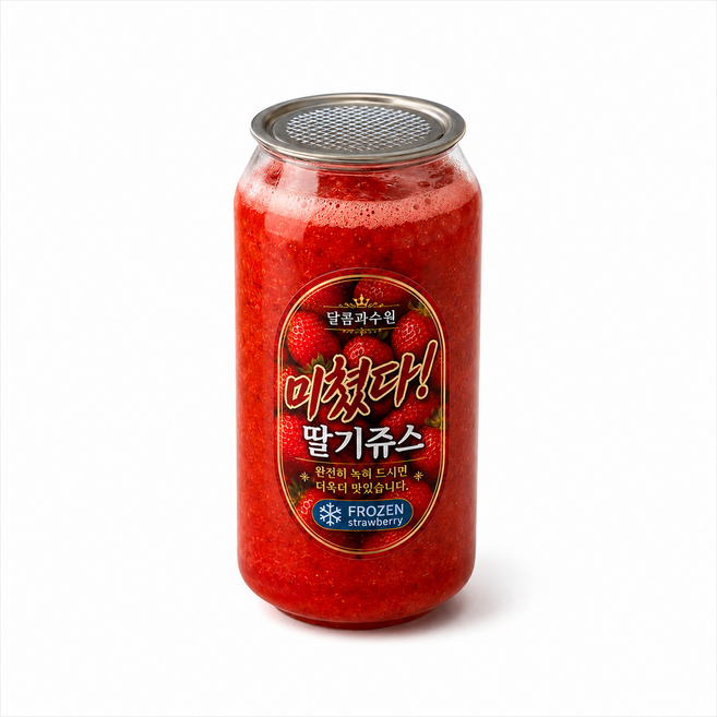 달콤과수원 미쳤다! 딸기쥬스 330ml 신선한 딸기음료 홈카페, 6개