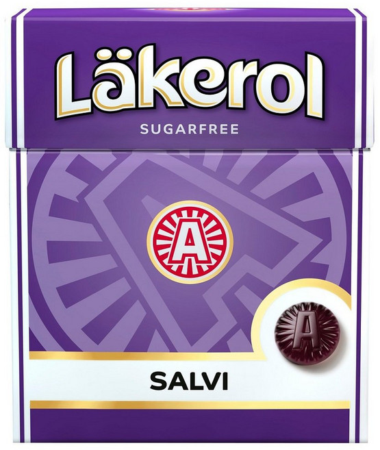 래케롤 살비 오리지널 스웨덴 무설탕 감초 파스틸 로젠지 드롭 4 Boxes X 25g of Läkerol Salvi Original Swedish Sugar Free Liquori, 1개