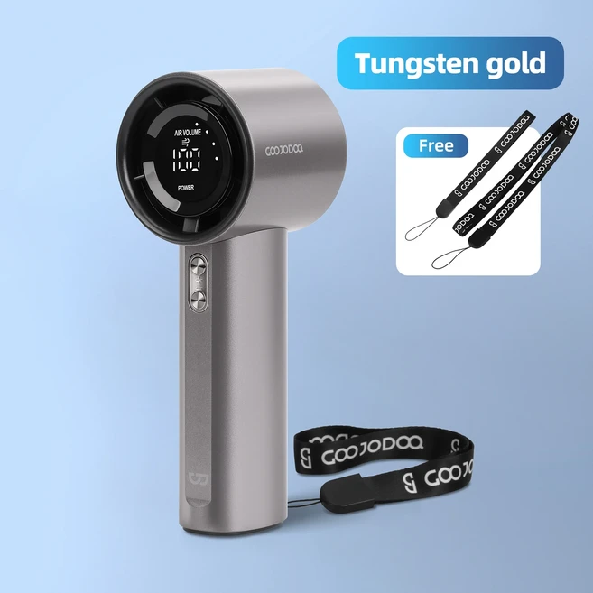 GOOJODOQ 네일룽 GFS001 4000mAh 터보 제트 미니 고속 ​ 충전식 휴대용 선풍기 강력한 바람 100단계, 08 Tungsten gold