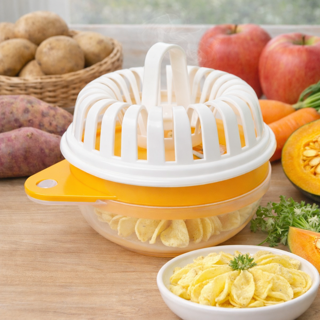 MACH 전자레인지 감자칩메이커 기름없이 만드는 건강간식 슬라이스칩 제조기 포테이토칩 애플칩 셀프 건강한 간식 만들기