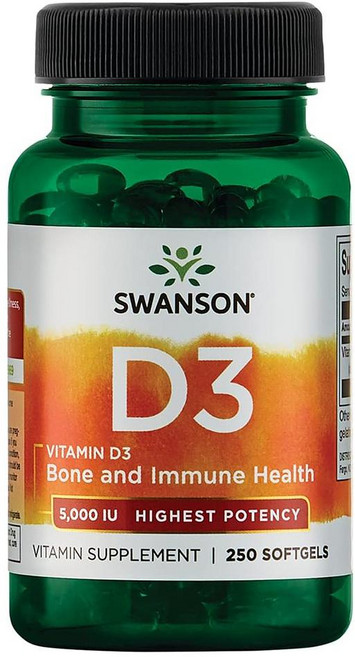 Swanson 비타민 D3 5000IU 250정 X6통 스완슨 Vitamin D3 미국 직구 사은품 추가증정, 6개