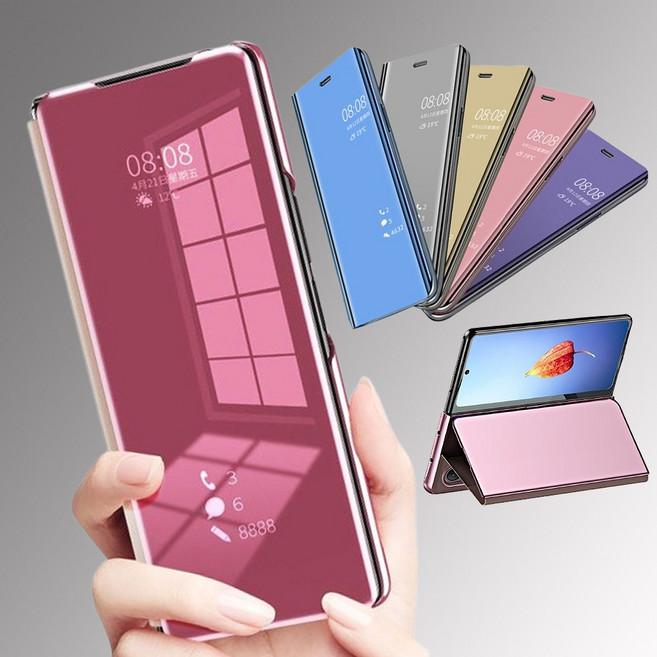 갤럭시 Z폴드 7 6 5 블링 유광 클리어 뷰 6가지 컬러 미러 각도조절 거치대 플립 가죽 백커버 지폴드 제트폴드 폴더 케이스