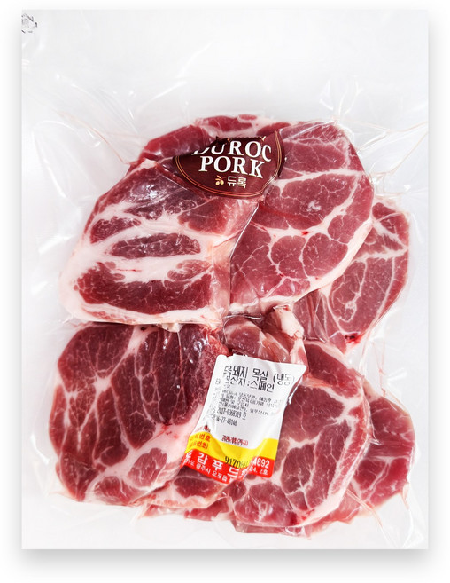 더푸드마켓 듀록 흑돼지 구이용 목살 500g, 1팩, 구이용 500g(두께1cm)