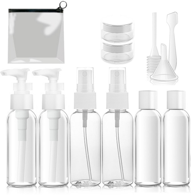 제로 트래블 여행용 화장품 공병 22p+네임택 2세트, 화이트