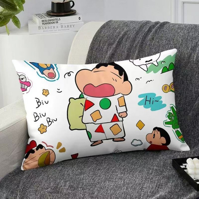 FREEDAWN-LIU 짱구 침실 장방형 베개 베갯잇+베갯속, 01