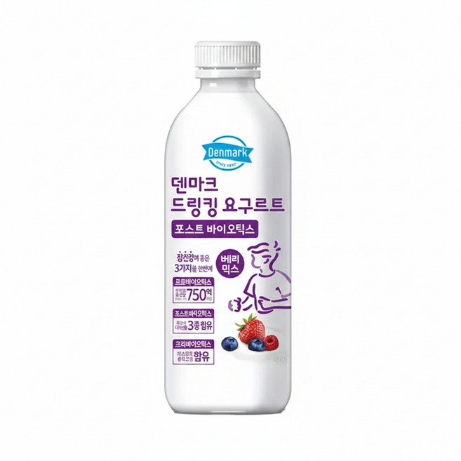 덴마크 드링킹요구르트 베리믹스 750mLx12병/대용량/무배, 750ml