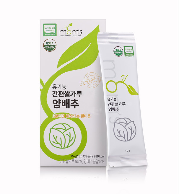 [맘스] 유기농 초기이유식용 간편 쌀가루 양배추, 75g, 1개