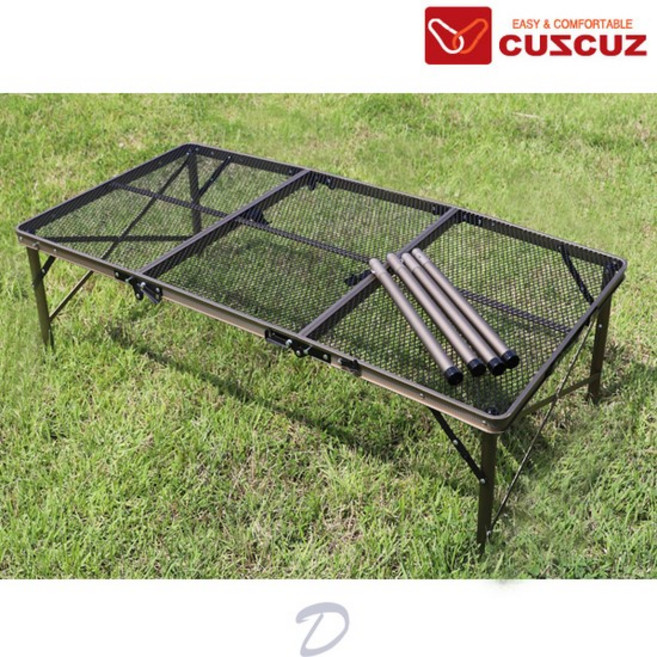 커스커즈 캠핑용품 아이언 메쉬 3단 테이블, 없음