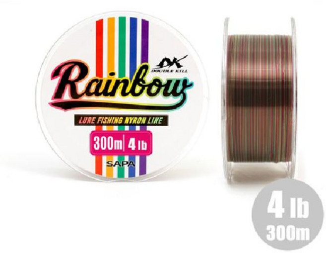 더블킬 레인보우 루어 나일론 라인 300m 낚시줄, 단품, 1개