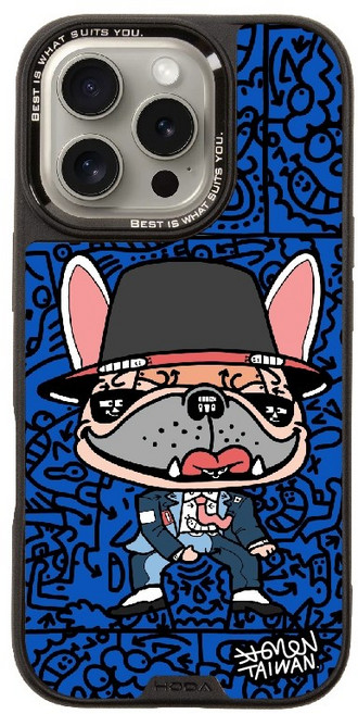 HODA iPhone 16/15 麥克鬥牛犬 米豆藝術家 MagSafe磁吸保護殼，輕薄防摔，完美保護您的手機，展現獨特風格