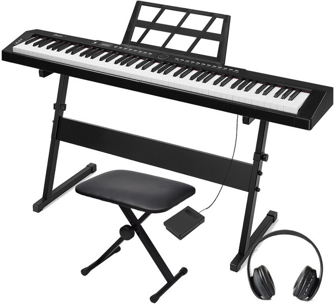 링고 88건반 블루투스 디지털피아노 RP88, 세트4_(스탠드+헤드폰+접이식의자), 1개