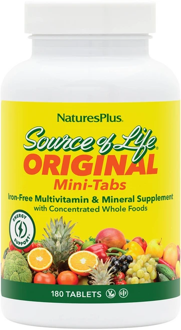 네이처스 플러스 소스 오브 라이프 미니 정제 철분 무첨가 - Natures Plus Source of Life Mini-Tabs No Iron - 180 Vegetarian Min, 180개(1팩), 180정, 1개 - 쿠팡