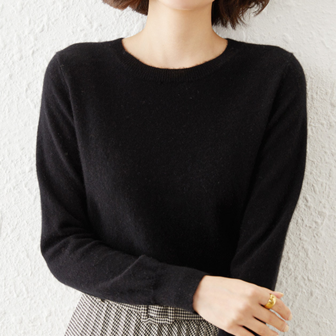 소프트터치 여성 라운드넥 긴팔 니트 데일리 비스코스 니트