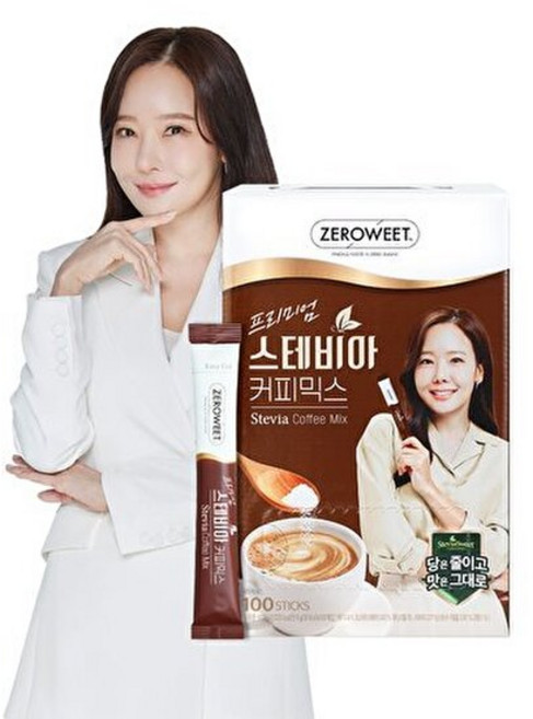 펄세스 소유진 프리미엄 스테비아 커피믹스 대용량, 9.5g, 100개입, 1박스