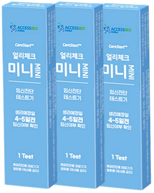 엑세스 바이오 코리아 케어 스타트 플러스 미니 얼리체크 임신테스트기, 1개, 3개입 - 쿠팡