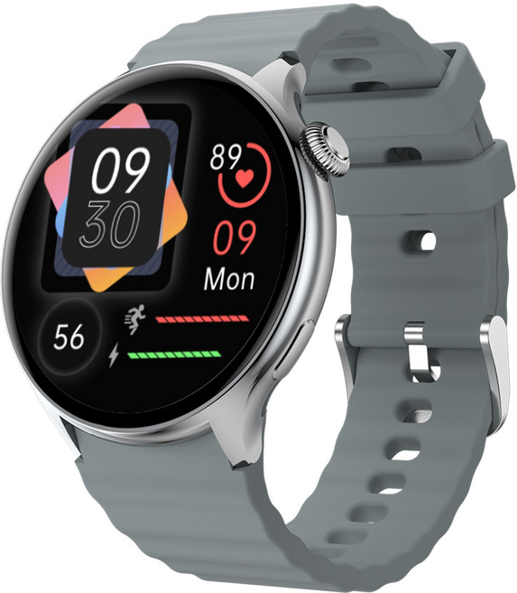 블루투스 스마트워치 BEY5A 통화가능 GPS 운동 손목시계, GPS + 블루투스, 3.7cm, 실버