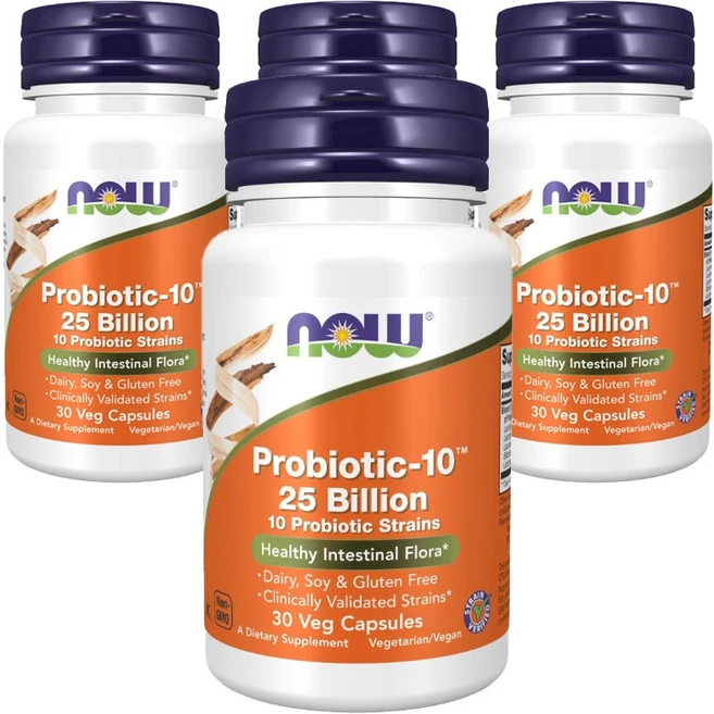 나우푸드 프로바이오틱-10 250억 베지 캡슐, 30정, 4개 - 쿠팡