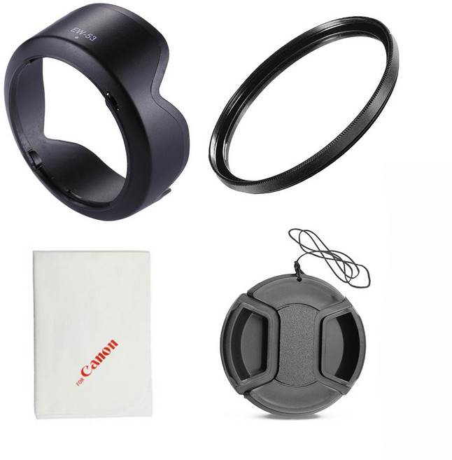 EW-53+UV49mm+무로고캡+포켓융 캐논호환후드 세트, 1개