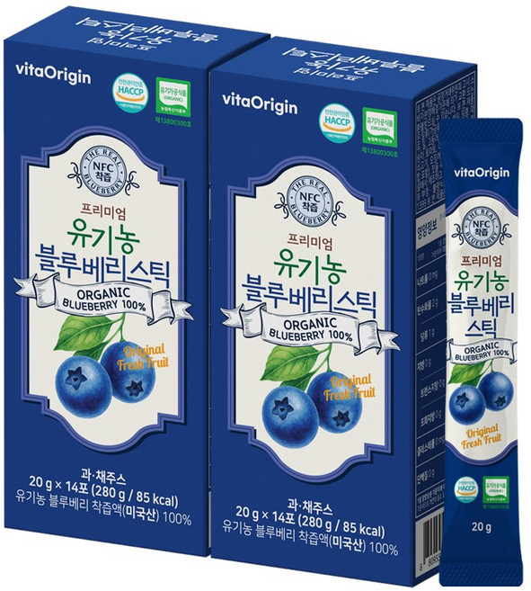 비타오리진 유기농 블루베리스틱, 2박스, 280g