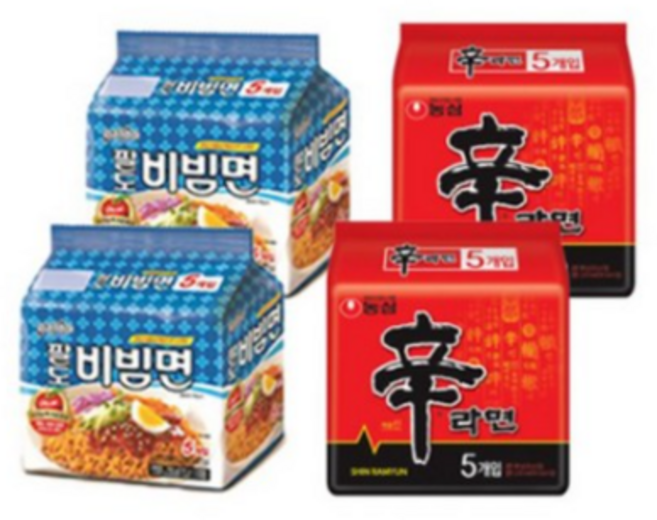멀티 팔도 비빔면 2봉+농심 신라면 2봉, 1세트