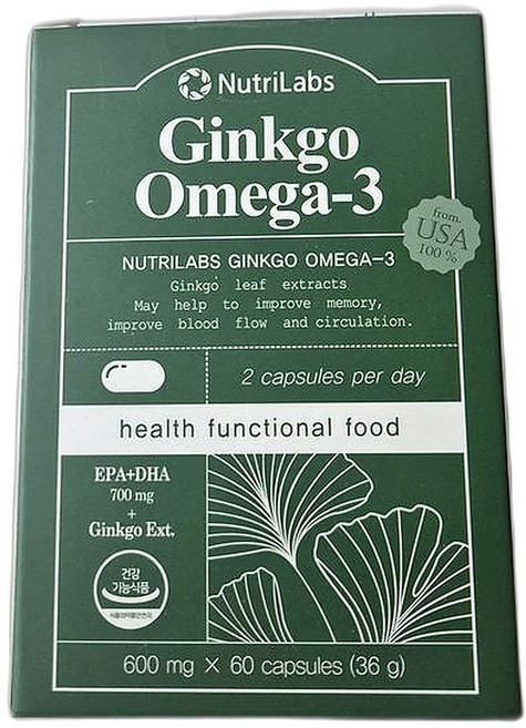 DHA 풍부 중성지방 조절 오메가3 건강 보조제 에너지 증진 60정 1개