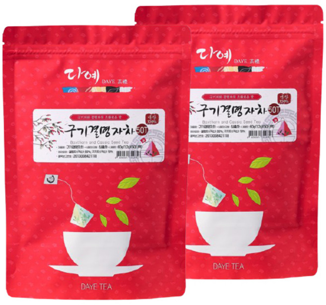 다예 PLA 삼각티백 구기결명자차 100티백 (50티백x2팩), 1g, 100개