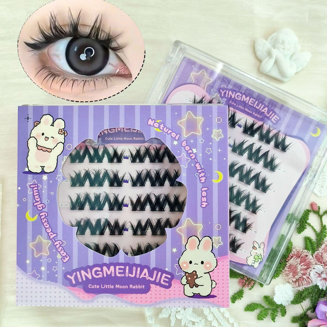 풀 필요없은 자연 속눈썹 3D인조속눈썹 세트11-13mm(다양한 스타일 가능 여성 메이크업 필수품), 6 rows of dense YFXMJ 18