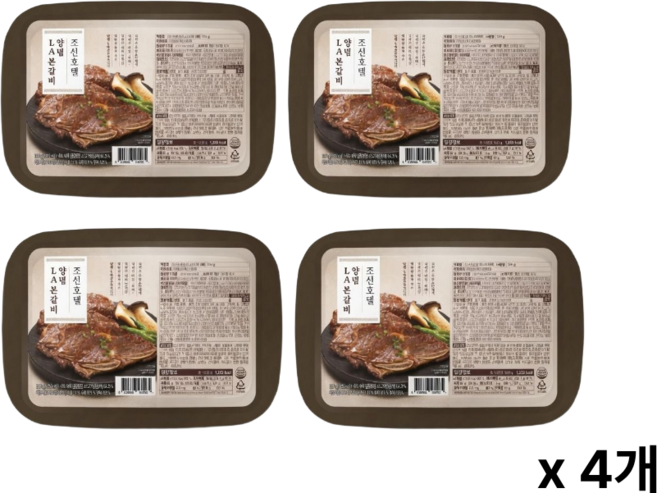 조선호텔 양념 LA 본갈비 500g 냉동, 4개