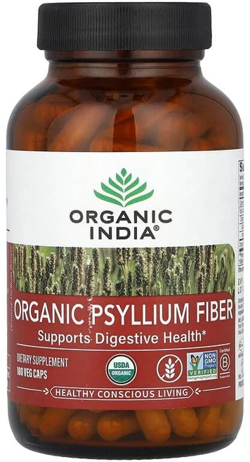 Organic India 유기농 차전자 섬유소 베지 캡슐 180정(캡슐 1정당 0.52g) ORI-63506, 1개 - 쿠팡