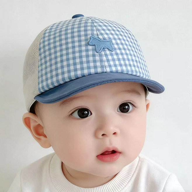 블랙체리 아동용 매쉬 체크 볼캡