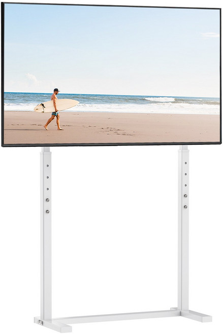 UNHO 무타공 TV 벽면 스탠드 32-100인치 거치대 바닥 삼성 LG호환, 화이트