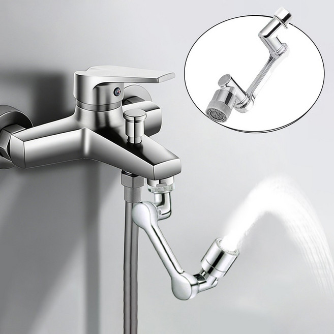 Vantibot 수도꼭지 회전식 튀김 방지 샤워기헤드 욕실용, 1개