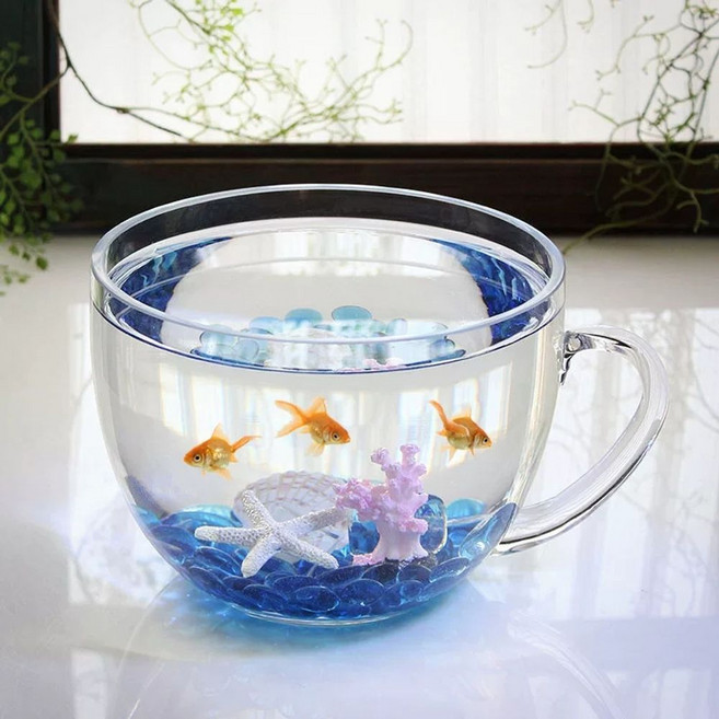 구피어항세트 베타 난주 데스크탑 컵모양어항 20배럭, 1개