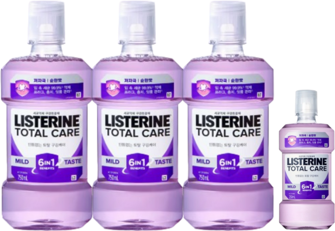 리스테린 토탈케어 마일드 750ml X 3개 + 250ml X 1개, 1