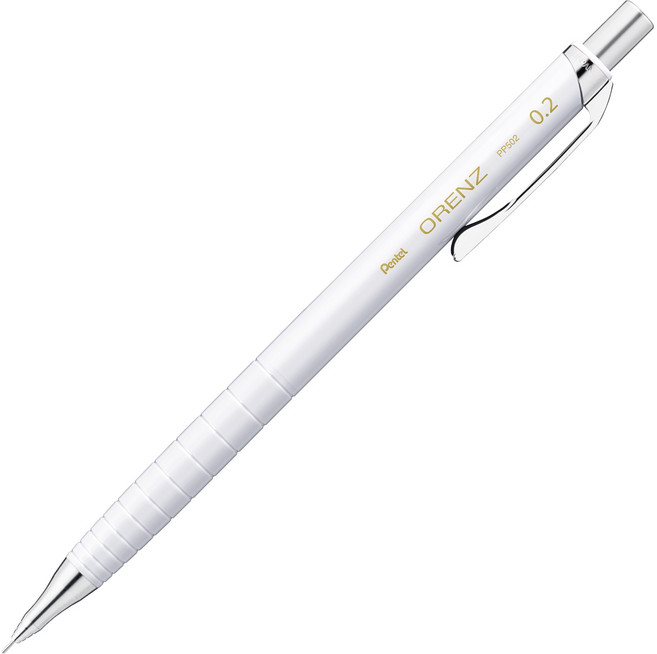 오렌즈 원노크 스탠다드 타입 샤프 펜슬 화이트 축 PP502, 1개, 0.2mm