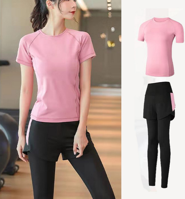 은하수샵 여자 여성 필라테스복 요가복 상하의 세트 상의+바지 세트 등산 물놀이도 강추 ~(국내당일발송)