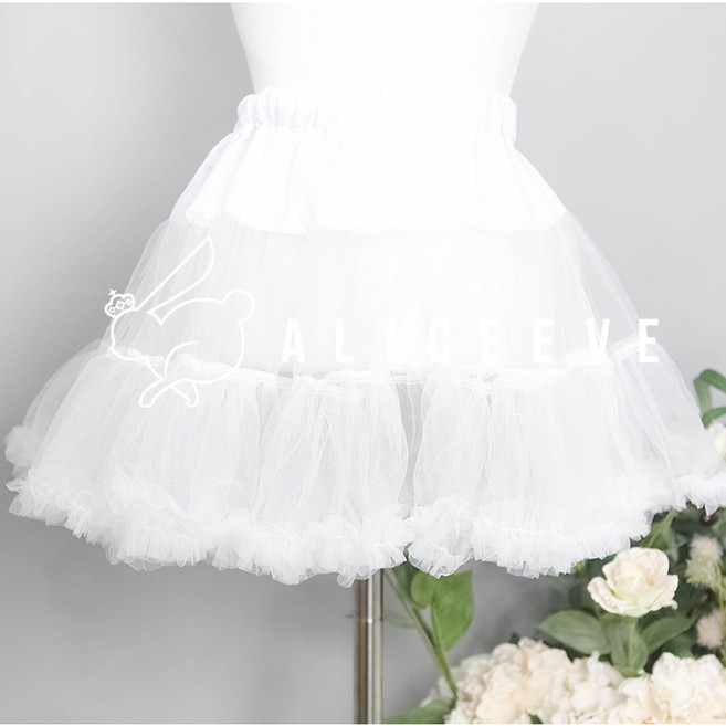 볼륨 업 인형핏 3단 레이스 속치마 튜튜 코스프레 로리타용 풍성한 샤 패티코트
