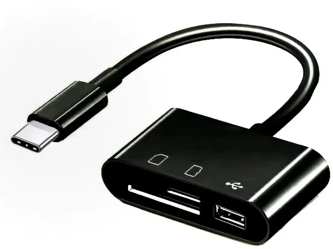 2025 전화 카드 리더기 SD3-in-1 변환기 어댑터 호환 용품 태블릿 연결 USB 플래시 드라이브 유형-C 메모리, 02 B Card reader