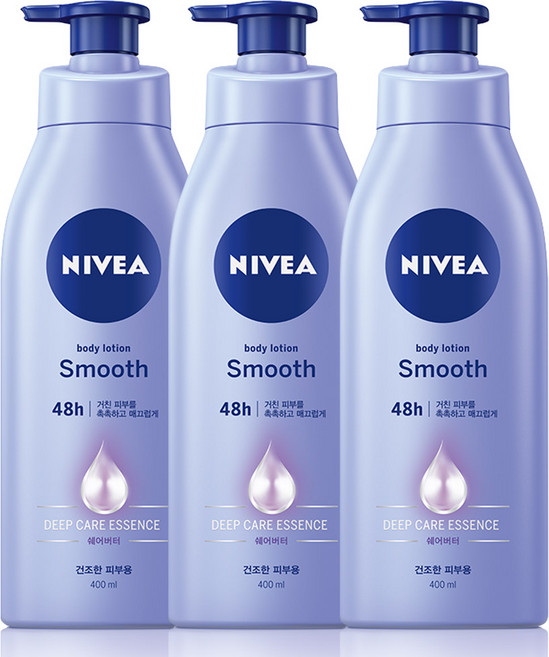 니베아 바디로션 스무드, 400ml, 3개
