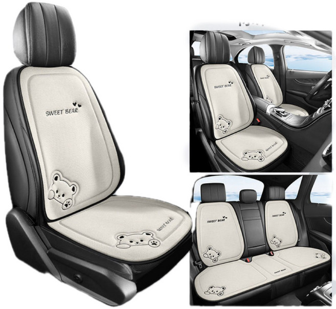 Tixpra 자동차시트커버 풀세트 편안한 통기성 사계절 차량용품 3P (운전석+조수석+뒷좌석), 1세트, 흰색