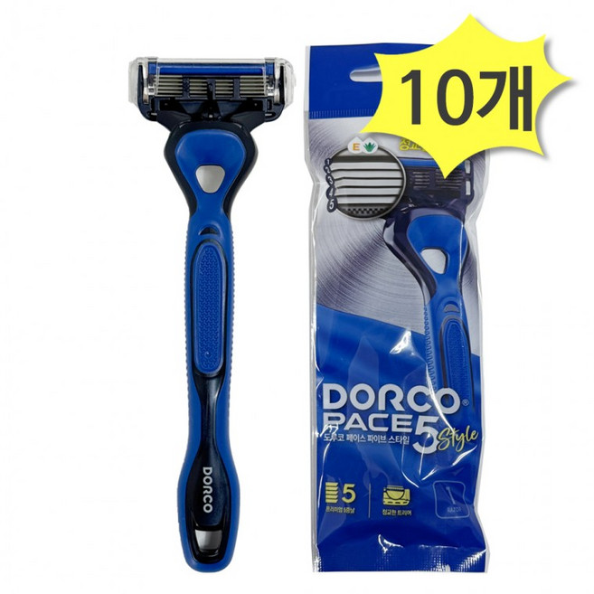 도루코 페이스 5 스타일 x 10개 일회용 면도기 5중날 RAM, 1개, 1개입