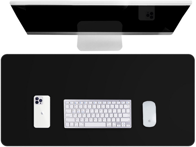 위어셀 가죽 데스크 와이드 장패드 마우스패드 논슬립 키보드 매트, L 사이즈(90cm*45cm), 1개, 블랙