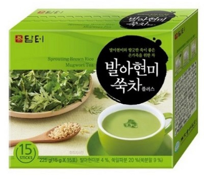 담터 발아현미 쑥차 플러스, 15g, 2개입, 15개