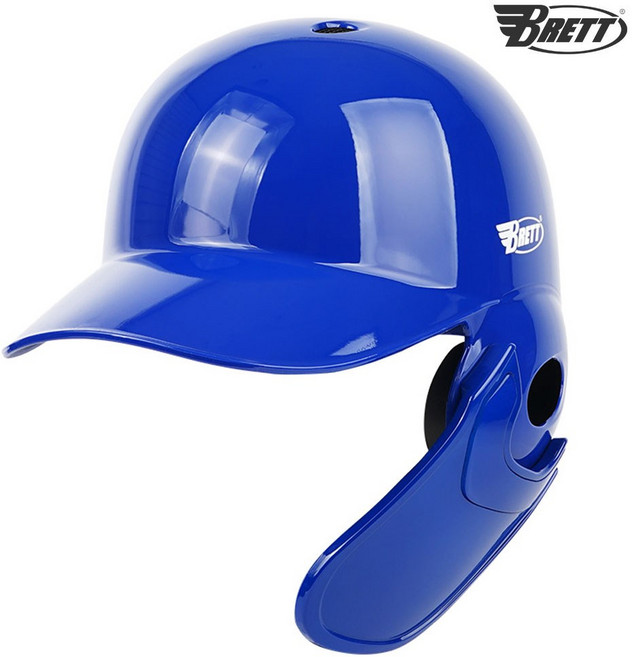 브렛 브렛 프로페셔널 프리미엄 경량 배팅헬멧 로얄블루 유광 우타자용, 1개