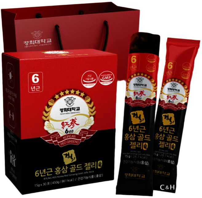 경희 홍삼젤리 스틱 부모님선물 수험생피로회복 국내산 6년근 15g 30포 1세트, 30정