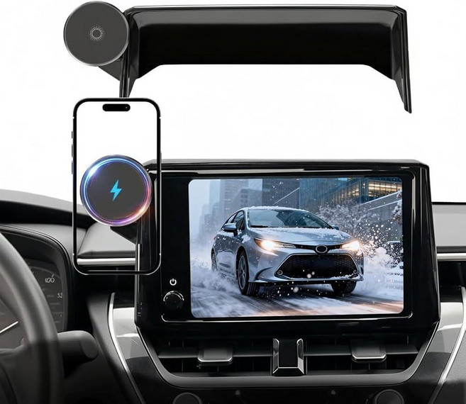 Mazda CX5용 자동차 폰 홀더 (2021-2024 2025 10.25cm) MagSafe 마운트 충전기 마그네틱 홀더 15W 무선 충전 스크린 360° 및 핸즈, 토요타 코롤라 | 2019-2026, Toyota